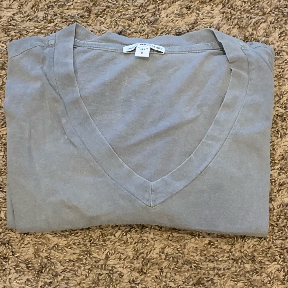 Gray Soft V-Neck Tee